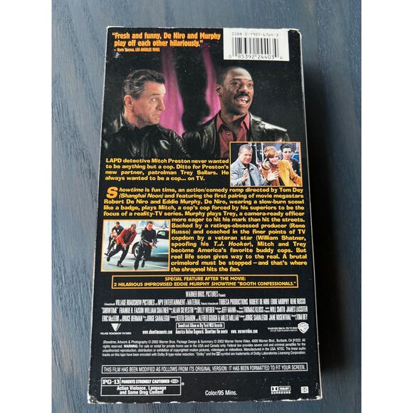 Showtime Robert De Niro Action Comedy Movie Vintage 2002 VHS Tape Pre-Loved - Picture 2 of 4